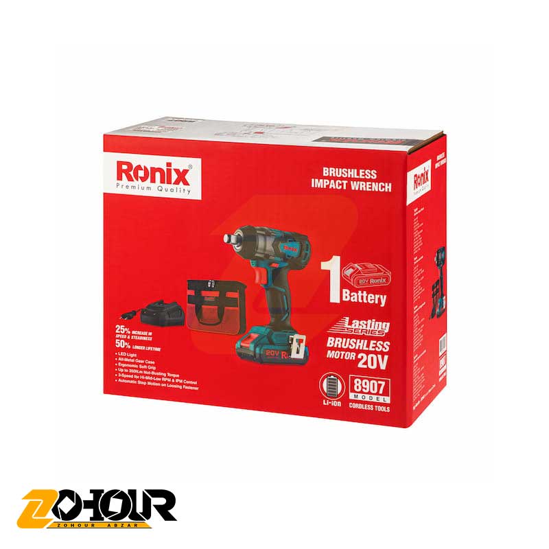 بکس شارژی 20 ولت براش لس رونیکس مدل Ronix 8907